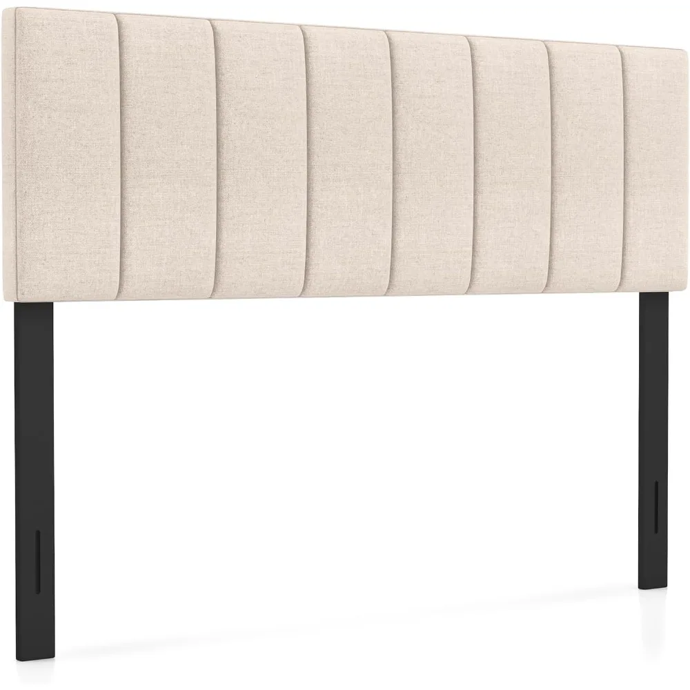 KOMFOTT Linen Upholstered Headboard for Full & Queen Size Bed, Vertical Channel Tufted Rectangular Headboard with Solid Wood Leg
KOMFOTT Linen Upholstered Headboard for Full & Queen Size Bed, Vertical Channel Tufted Rectangular Headboard with Solid Wood Leg