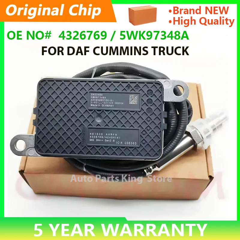 4326769 5WK97348A 2139930 1928760 1953530 Original New Nitrogen Oxide Sensor Nox Sensor for DAF For Cummins CF XF F7 Truck
4326769 5WK97348A 2139930 1928760 1953530 Original New Nitrogen Oxide Sensor Nox Sensor for DAF For Cummins CF XF F7 Truck