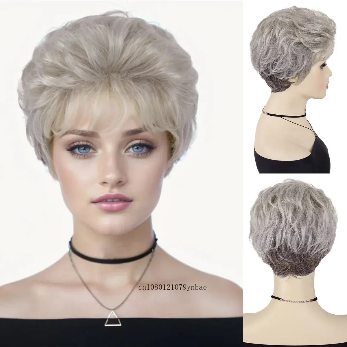 Short Ombre Grey Curly Synthetic Wig with Bangs Old Lady Wigs for Women Grandma Pixie Hairstyle Daily Cosplay Heat Resistant
Short Ombre Grey Curly Synthetic Wig with Bangs Old Lady Wigs for Women Grandma Pixie Hairstyle Daily Cosplay Heat Resistant