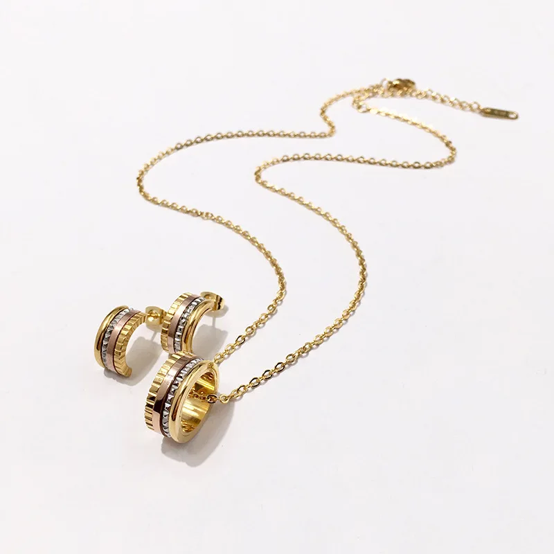 Fashion accessories Simple color blocked rotatable gear grid necklace earrings Feminine quality chain New popular jewelry
Fashion accessories Simple color blocked rotatable gear grid necklace earrings Feminine quality chain New popular jewelry