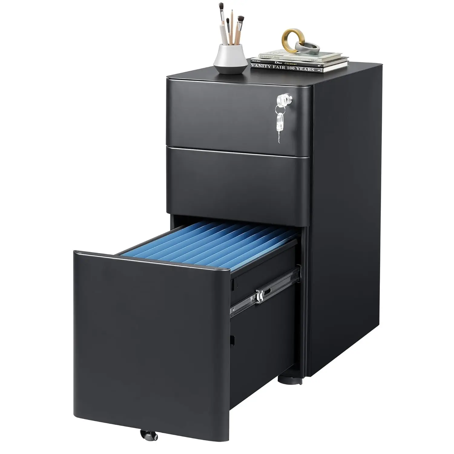 3-Drawer Slim File Cabinet, Small Mobile Filing Cainet with Lock for Home Office, Fits Letter/Legal/A4 Size, 11.8 x, Customized
3-Drawer Slim File Cabinet, Small Mobile Filing Cainet with Lock for Home Office, Fits Letter/Legal/A4 Size, 11.8 x, Customized