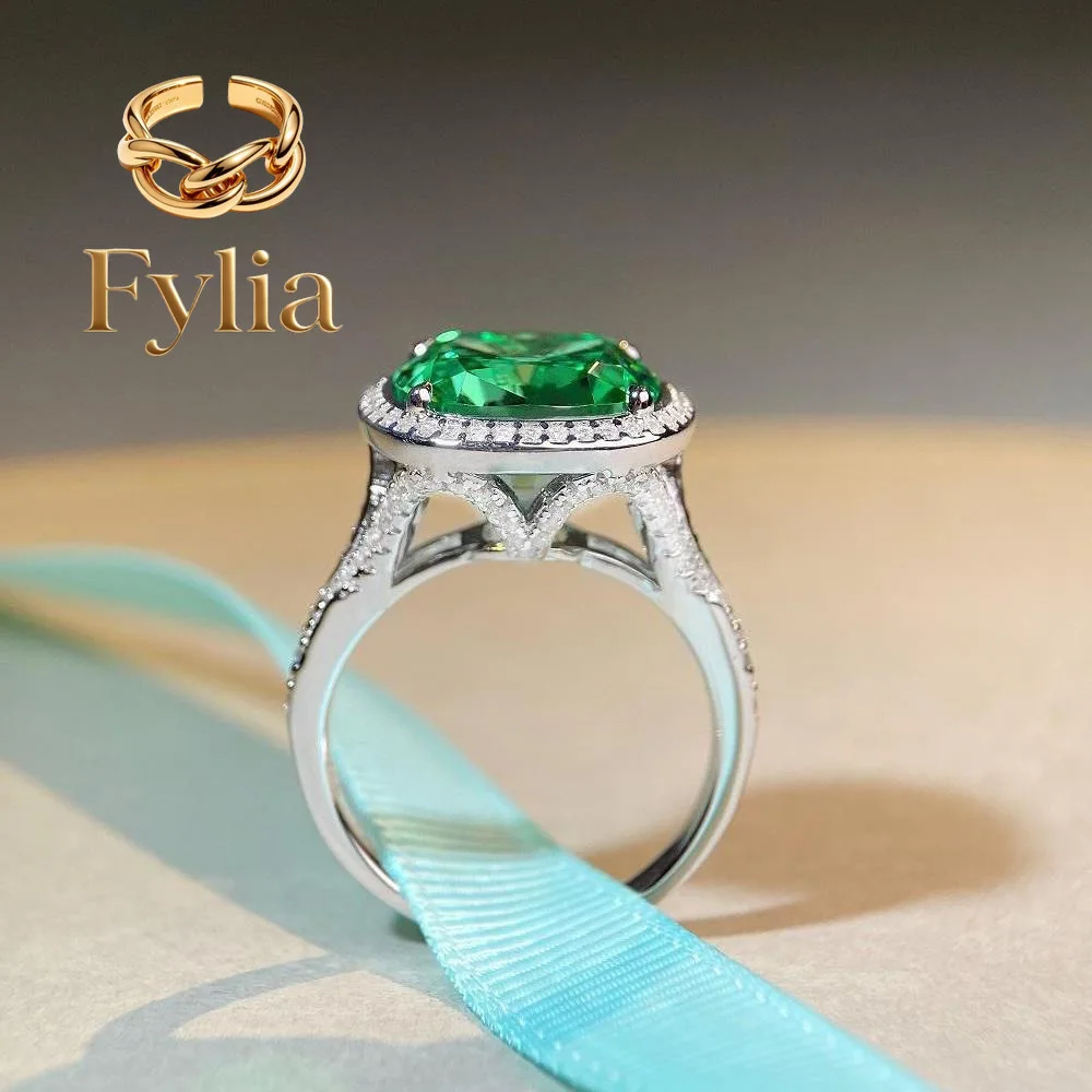 Fylia Jewelry Luxury white gold solid platinum PT950 Women's Green Diamond Ring 5 karat
Fylia Jewelry Luxury white gold solid platinum PT950 Women's Green Diamond Ring 5 karat
