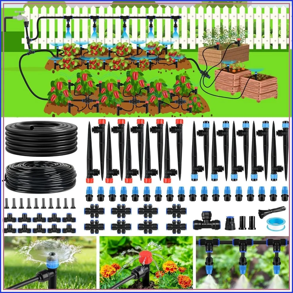 240FT Drip Irrigation System Kit, Quick-Connect Automatic Watering for Garden, Greenhouse, Yard, Lawn, Plant with 1/2" & 1/4" Tubing
240FT Drip Irrigation System Kit, Quick-Connect Automatic Watering for Garden, Greenhouse, Yard, Lawn, Plant with 1/2" & 1/4" Tubing