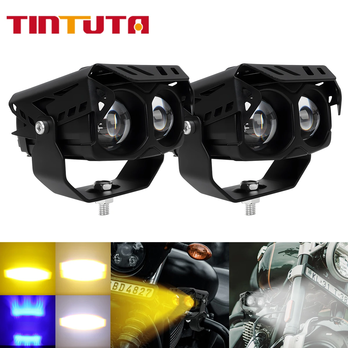 Motorcycle LED Spotlight Dual Color Red Demon Eyes Fog Lamps for Car Trucks SUV UTV 12V 24V 2Lens Headlight Driving Light
Motorcycle LED Spotlight Dual Color Red Demon Eyes Fog Lamps for Car Trucks SUV UTV 12V 24V 2Lens Headlight Driving Light