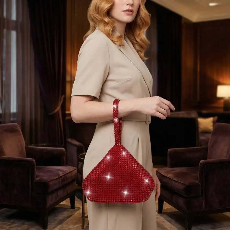 Red Rhinestone Triangle Clutch Evening Bag For Party Wedding Cocktail
Red Rhinestone Triangle Clutch Evening Bag For Party Wedding Cocktail