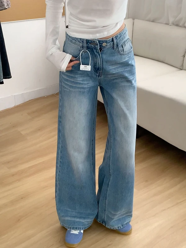 American Retro High Waist Wide Leg Jeans Women's Autumn New Loose Straight Cut Floor Length Dra Pants Casual Folded Zipper
American Retro High Waist Wide Leg Jeans Women's Autumn New Loose Straight Cut Floor Length Dra Pants Casual Folded Zipper