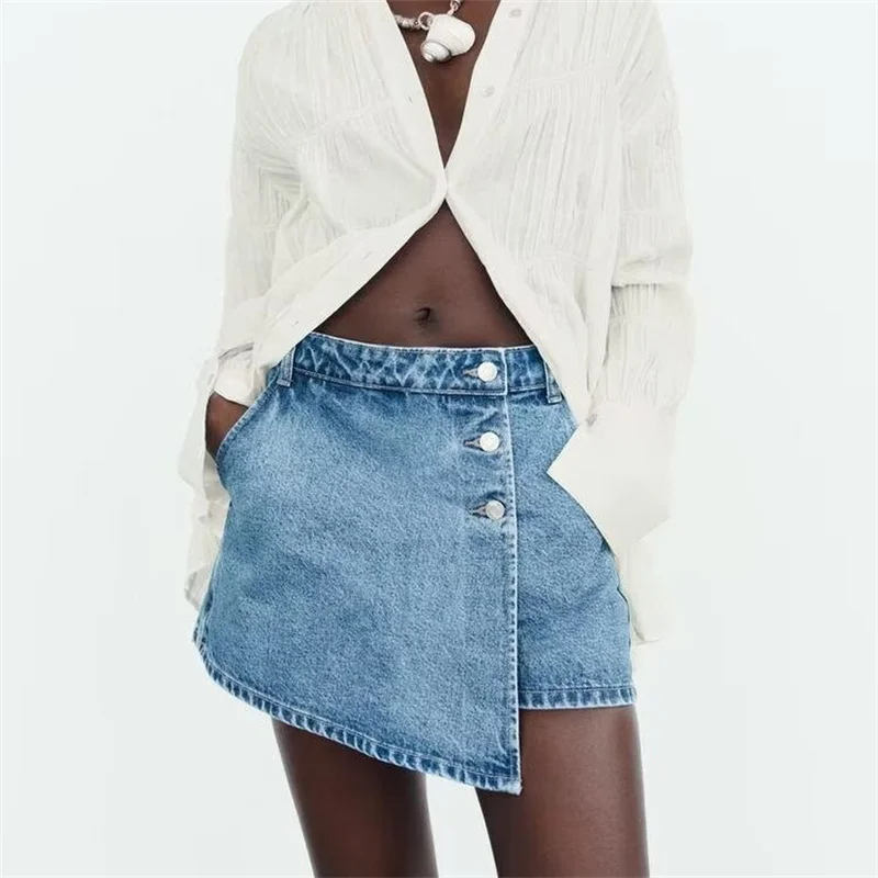 BANA Slim Fit Асимметричные широкие джинсы orts Юбка Брюки с высокой талией Прямая трубка Летние женские джинсовые модные повседневные
BANA Slim Fit Асимметричные широкие джинсы orts Юбка Брюки с высокой талией Прямая трубка Летние женские джинсовые модные повседневные