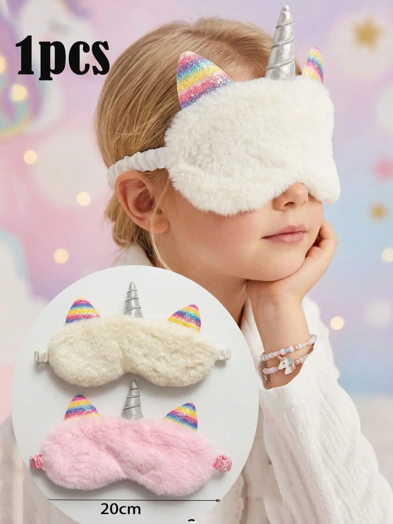 1pcs 14-16Y Teen Girls Plush Unicorn Sleep Eye Mask, Full Black Shading Eye Cover, Soft Mask for Rest, Nap and Travel Use
1pcs 14-16Y Teen Girls Plush Unicorn Sleep Eye Mask, Full Black Shading Eye Cover, Soft Mask for Rest, Nap and Travel Use
