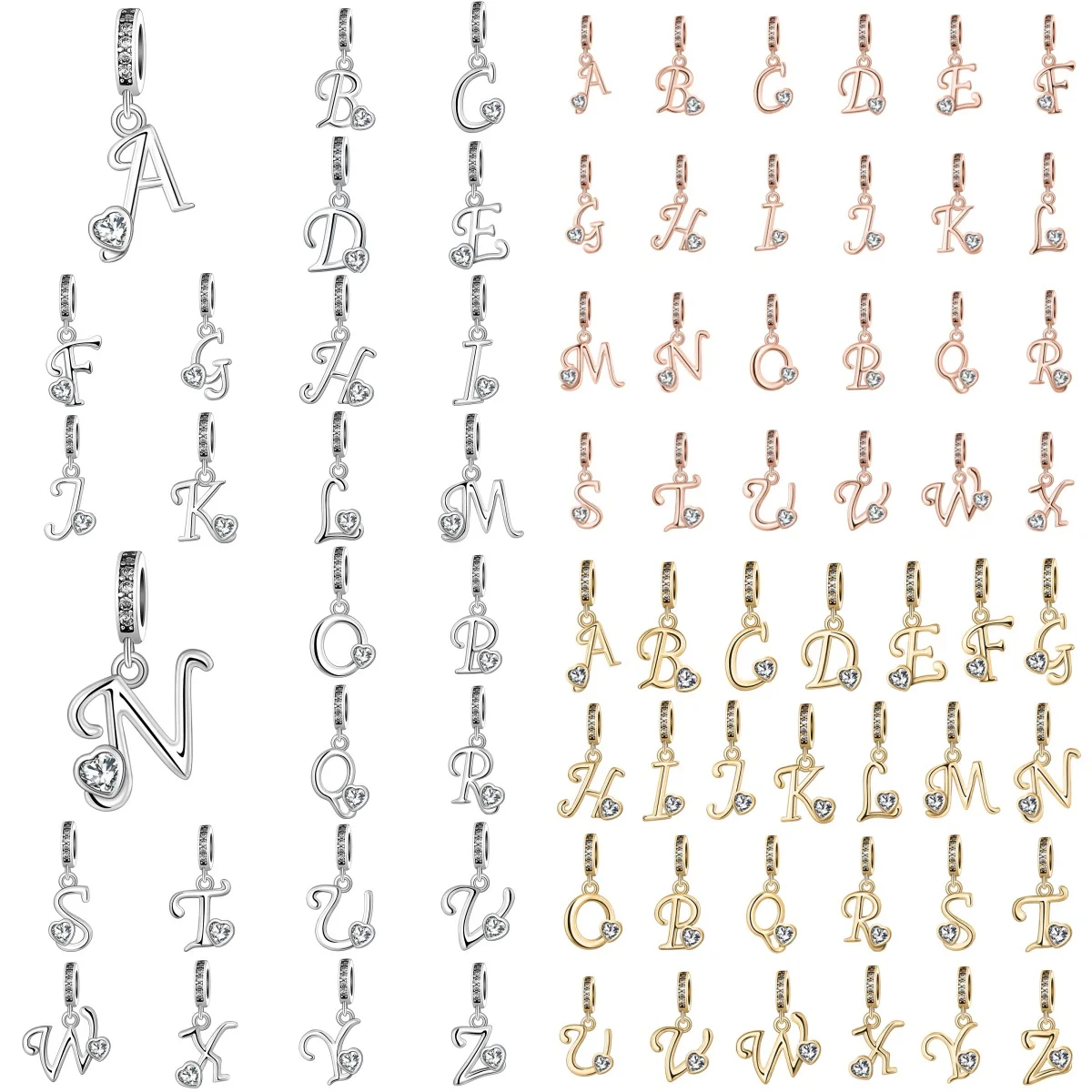 Classic A-Z Letter Pendant 925 Silver Zircon Gold and Rose Gold Small Pendant, Snake Chain Bracelet Necklace Jewelry Accessories
Classic A-Z Letter Pendant 925 Silver Zircon Gold and Rose Gold Small Pendant, Snake Chain Bracelet Necklace Jewelry Accessories