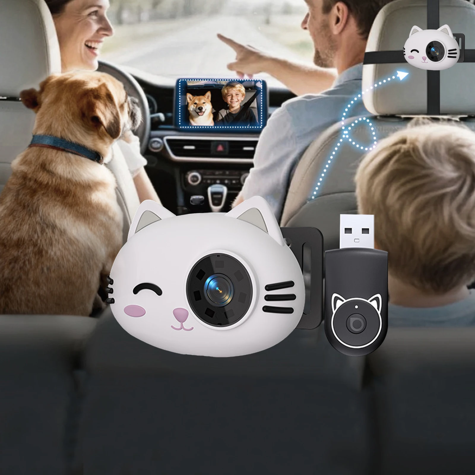 1080P HD Rear Seat Monitor 360 Rotatable No-Glow Night View Car Camera Real-Time Rear Seat Monitor Cameras for Outdoor Travel
1080P HD Rear Seat Monitor 360 Rotatable No-Glow Night View Car Camera Real-Time Rear Seat Monitor Cameras for Outdoor Travel