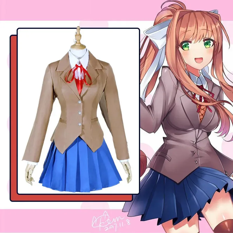Doki Doki Literature Club Monika Cosplay Sayori Yuri Natsuki Cosplay Costume School Uniform Girl Women Costume Game
Doki Doki Literature Club Monika Cosplay Sayori Yuri Natsuki Cosplay Costume School Uniform Girl Women Costume Game
