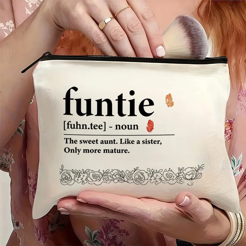 Funnie Funny Aunt Gift Makeup Bag "Like Mom, Only Cooler" Defined Cosmetic Pouch in White Travel Organizer Women Wedding Gfits
Funnie Funny Aunt Gift Makeup Bag "Like Mom, Only Cooler" Defined Cosmetic Pouch in White Travel Organizer Women Wedding Gfits