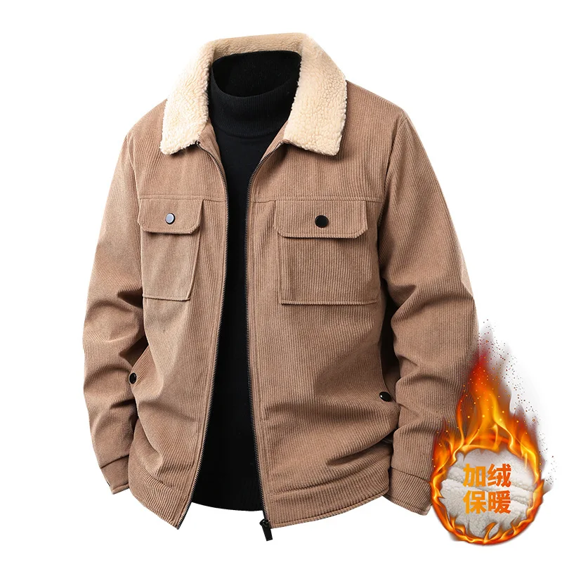 2025 men's new autumn and winter, lamb wool piled corduroy, tooling business lapel jacket
2025 men's new autumn and winter, lamb wool piled corduroy, tooling business lapel jacket