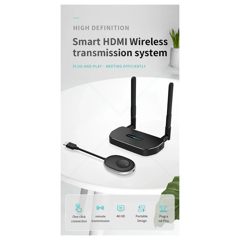 New 5G 4K Wireless HDMI-Compatible Video Transmitter Receiver Extender Display Kit Adapter Dongle for TV Stick Monitor(1Set)
New 5G 4K Wireless HDMI-Compatible Video Transmitter Receiver Extender Display Kit Adapter Dongle for TV Stick Monitor(1Set)