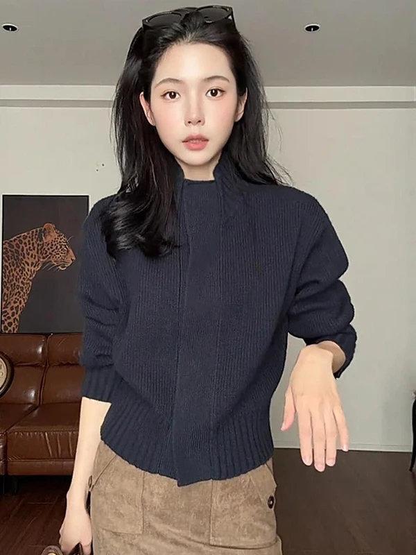 Sli Knitted Stand Collar Open Cardigan Women's Faionable Versatile Sweater Top Quali Crtsmanip Commute Friendly
Sli Knitted Stand Collar Open Cardigan Women's Faionable Versatile Sweater Top Quali Crtsmanip Commute Friendly