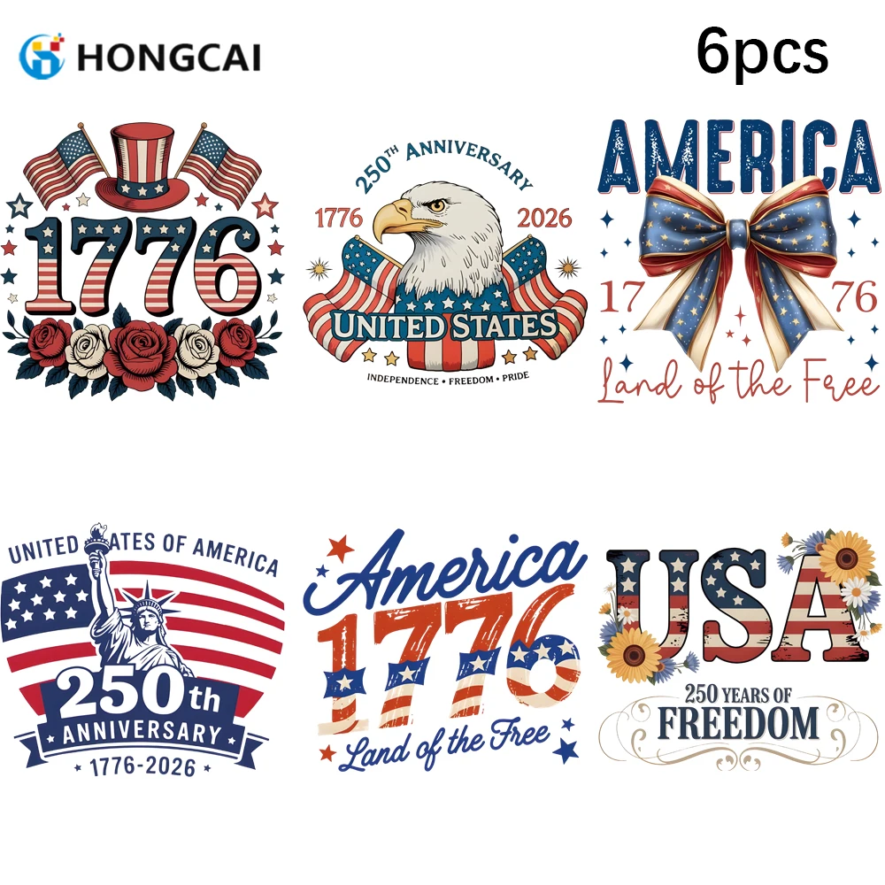 6Pcs Retro 250th Anniversary DTF Transfers Land of the Free Iron On Stickers Ready To Press For DIY
6Pcs Retro 250th Anniversary DTF Transfers Land of the Free Iron On Stickers Ready To Press For DIY
