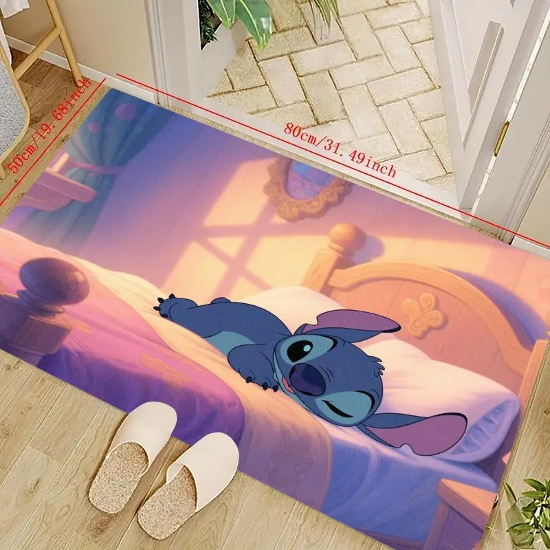 1 шт., коврик Disney Lilo & Stitch Sleeping Stitch с героями мультфильмов, мягкий фланелевой напольный коврик с милым персонажем аниме, нескользящий моющийся Doorma 
1 шт., коврик Disney Lilo & Stitch Sleeping Stitch с героями мультфильмов, мягкий фланелевой напольный коврик с милым персонажем аниме, нескользящий моющийся Doorma