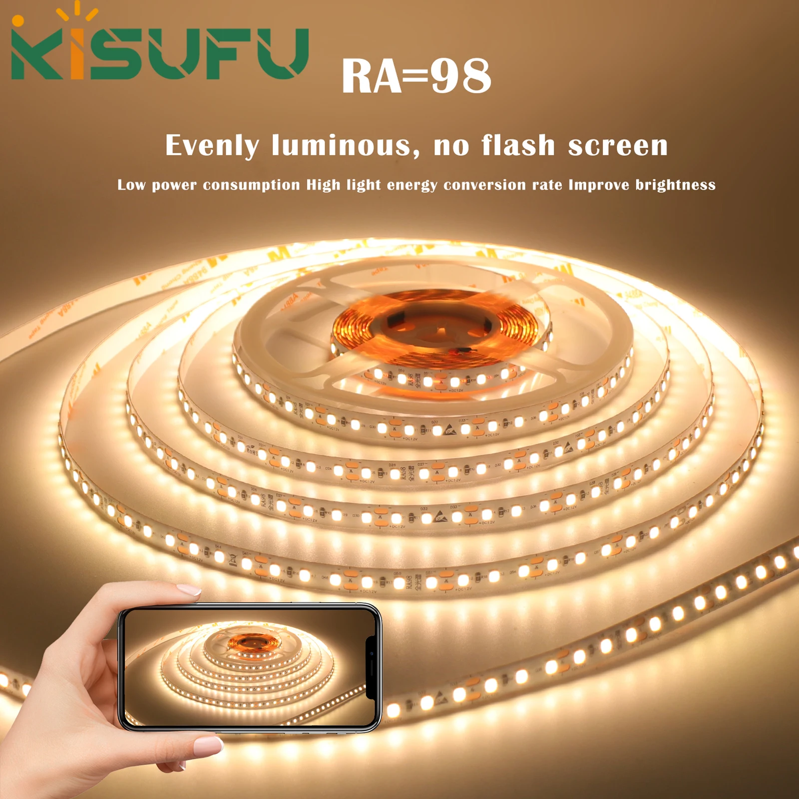 DC12V 5M 10M SMD 2835 LED Strip Light 8MM PCB RA98 120LEDs/M 3000K 4000K 6000K Flexible Adhesive Tape Night Light Home Decor
DC12V 5M 10M SMD 2835 LED Strip Light 8MM PCB RA98 120LEDs/M 3000K 4000K 6000K Flexible Adhesive Tape Night Light Home Decor
