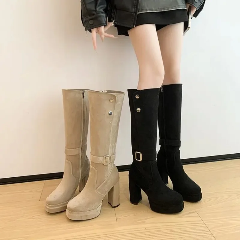 Hot Selling High Quality Autumn and Winter Stretch Boots Round Toe Long Thigh Boots Women Platform Thick High Heel 2025 New
Hot Selling High Quality Autumn and Winter Stretch Boots Round Toe Long Thigh Boots Women Platform Thick High Heel 2025 New