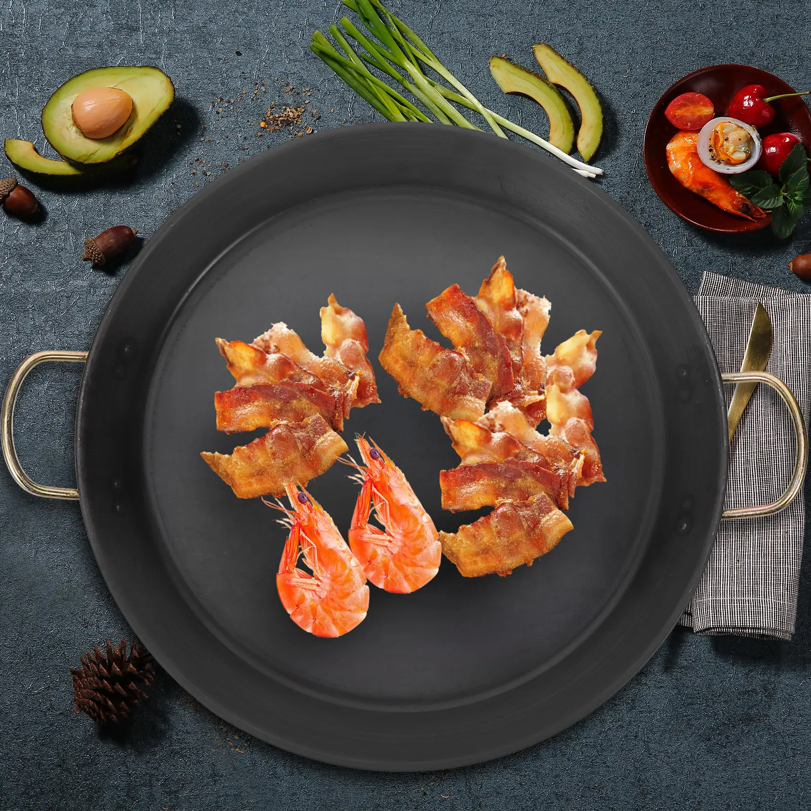 Extra Thick Flat Bottom Frying Pan Iron Nonstick Coating Dual Handle Safe Anti Scald Design for Outdoor Barbecue Home Kitchen
Extra Thick Flat Bottom Frying Pan Iron Nonstick Coating Dual Handle Safe Anti Scald Design for Outdoor Barbecue Home Kitchen