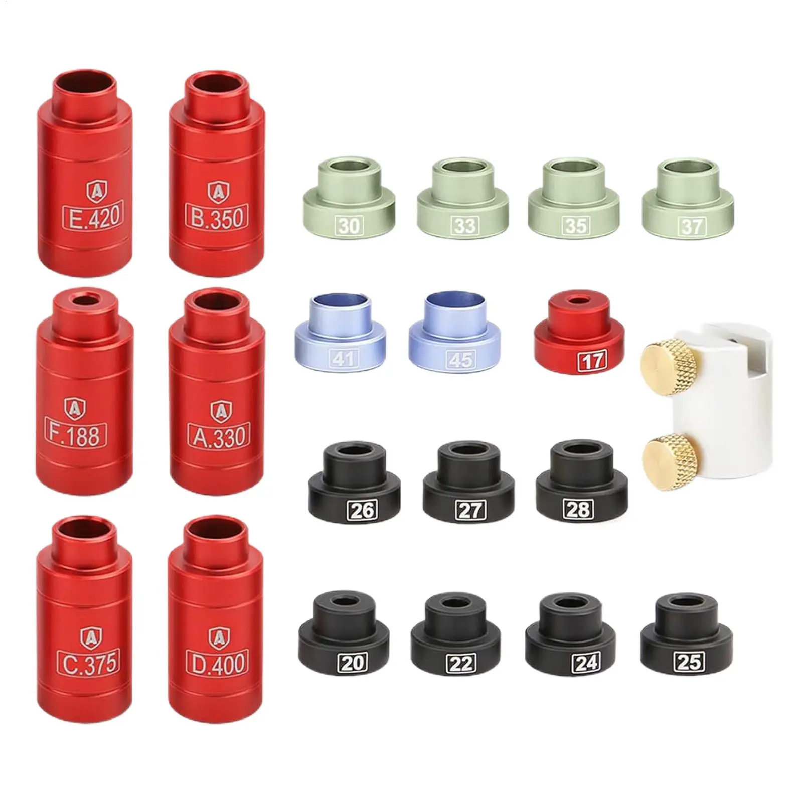 Headspace Gauge Comparator Kit Aluminum Bullet Comparator Kit With 14 Inserts And 6 Bushings for Reloading Equipment
Headspace Gauge Comparator Kit Aluminum Bullet Comparator Kit With 14 Inserts And 6 Bushings for Reloading Equipment