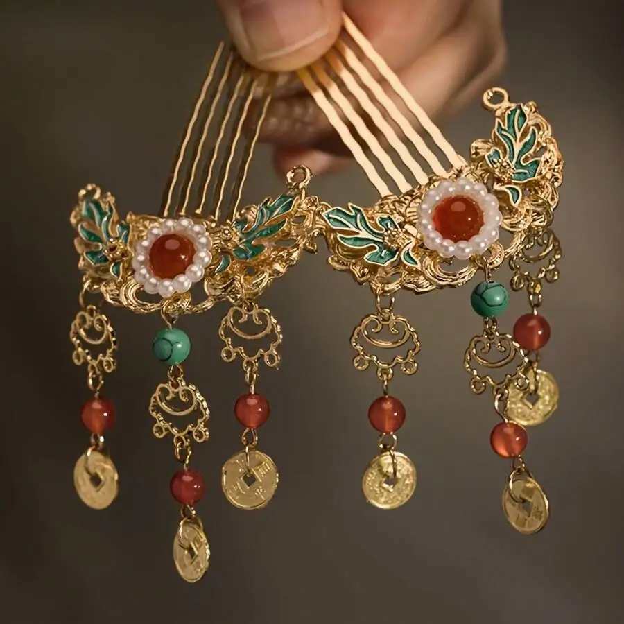 Chinese Style Vintage Hair Comb With Pearls And Coins For Women
Chinese Style Vintage Hair Comb With Pearls And Coins For Women
