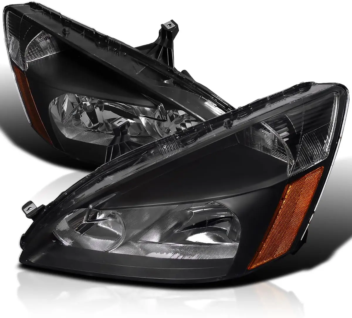 Black Headlights Compatible with 2003-2007 Honda Accord LX EX L+R Pair Head Light Lamp Assembly
Black Headlights Compatible with 2003-2007 Honda Accord LX EX L+R Pair Head Light Lamp Assembly
