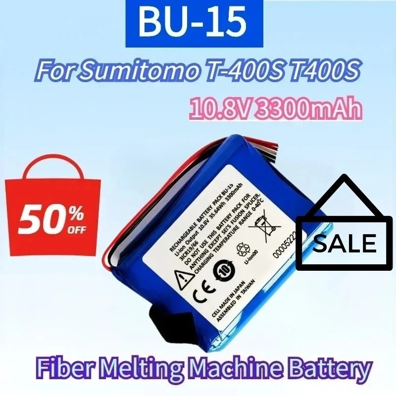 BU-15 10.8V 35.64Wh 3300mAh Rechargeable Battery for Sumitomo T-400S T400S High Qualty Bateria Fiber Melting Machine Battery
BU-15 10.8V 35.64Wh 3300mAh Rechargeable Battery for Sumitomo T-400S T400S High Qualty Bateria Fiber Melting Machine Battery