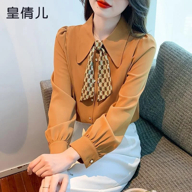 Шифоновая рубашка с длинными рукавами в стиле ретро для женщин, новый высококачественный топ, свободный и модный
Шифоновая рубашка с длинными рукавами в стиле ретро для женщин, новый высококачественный топ, свободный и модный