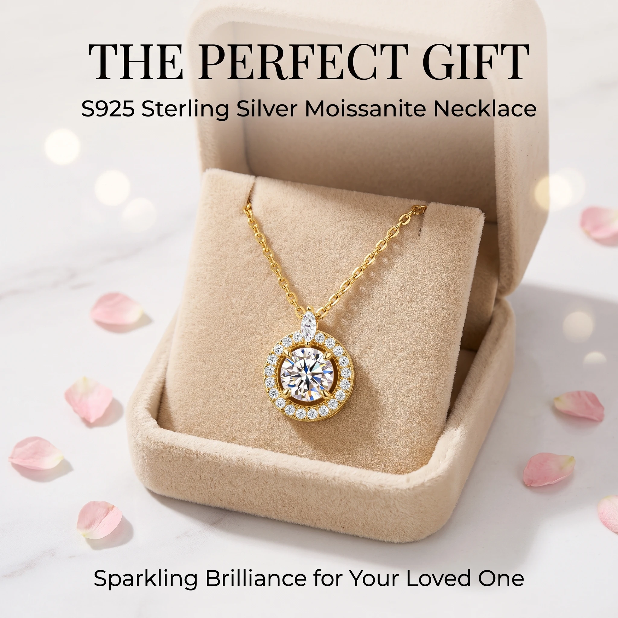 925 Sterling Silver Gold Plated Round Halo Moissanite Necklace D VVS1 Lab Diamond Pendant Marquise Accent Fine Jewelry Women Wed
925 Sterling Silver Gold Plated Round Halo Moissanite Necklace D VVS1 Lab Diamond Pendant Marquise Accent Fine Jewelry Women Wed