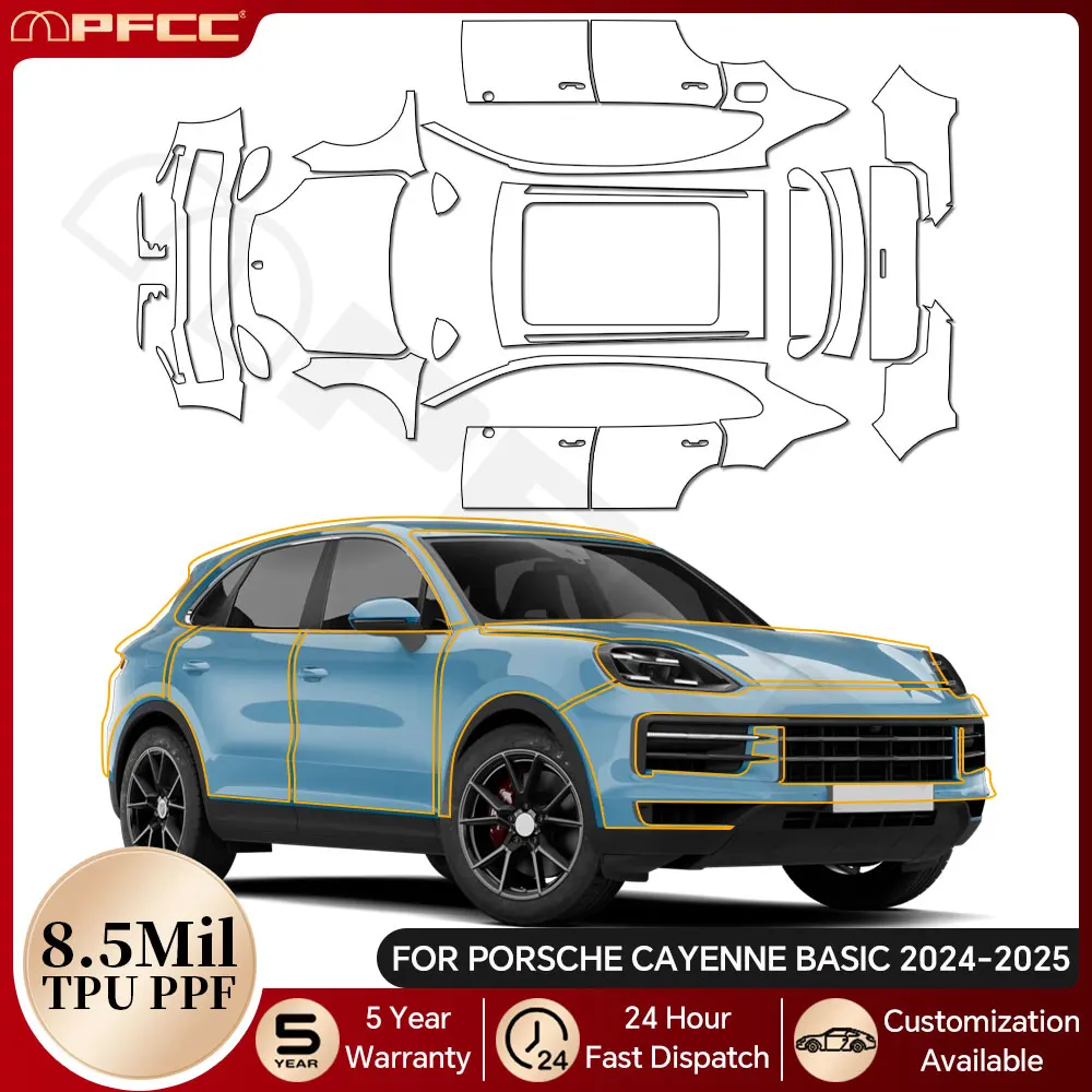 For Porsche Cayenne Basic 2024 2025 8.5Mil TPU Paint Protection Film Pre-cut PPF Car Body Anti-Scratch Clear Bra Resistant Cover
For Porsche Cayenne Basic 2024 2025 8.5Mil TPU Paint Protection Film Pre-cut PPF Car Body Anti-Scratch Clear Bra Resistant Cover