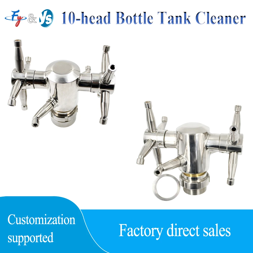 SS 10-Head Rotary Tank Cleaner Nozzle 360 Degree Rotating CIP Washing Sprinkler Sanitary Tank Bottle Cleaning Spray Head
SS 10-Head Rotary Tank Cleaner Nozzle 360 Degree Rotating CIP Washing Sprinkler Sanitary Tank Bottle Cleaning Spray Head