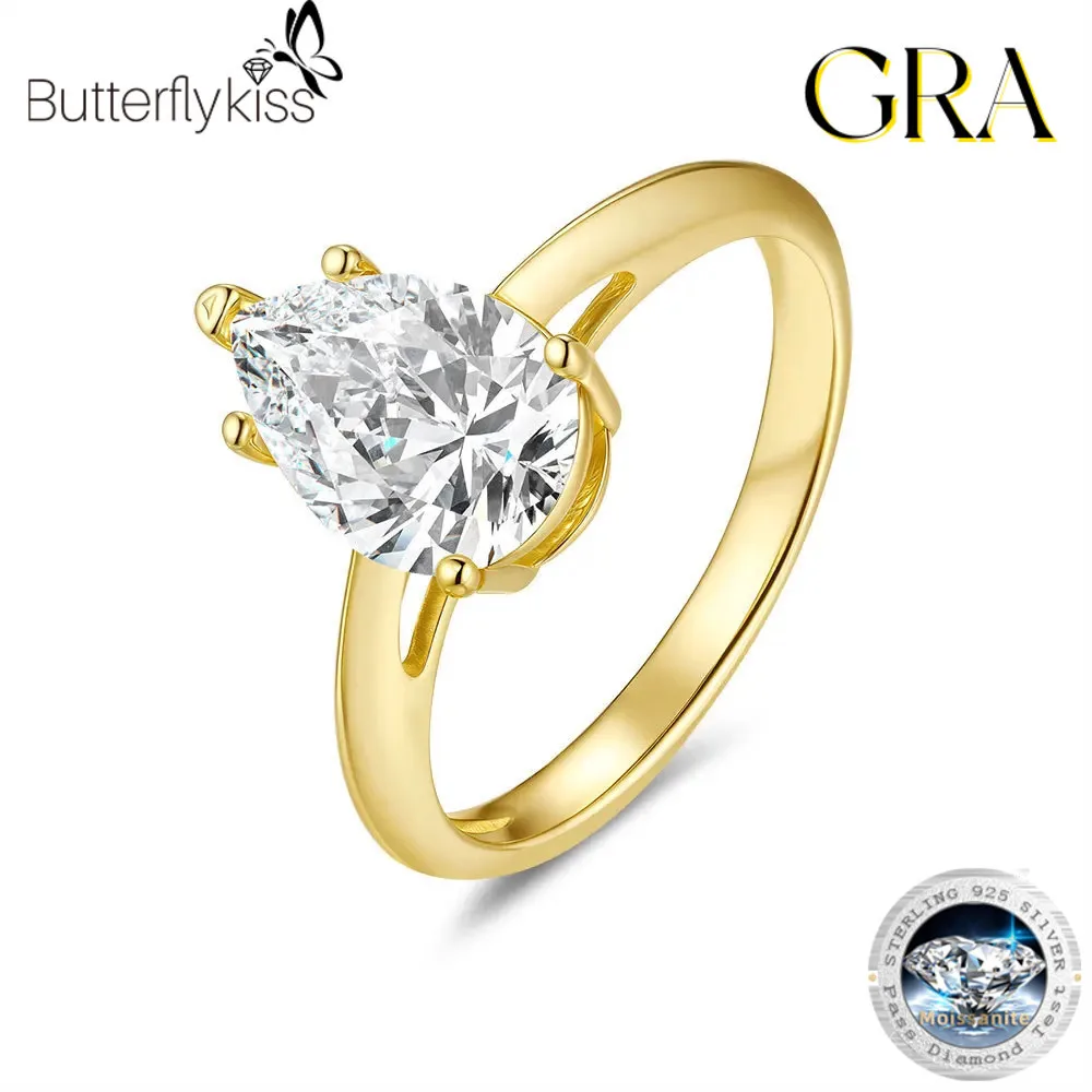 Butterflykiss 2CT Waterdrop Cut Moissanite Engagement Ring For Women S925 Pure Silver GRA Certified Wedding Engagement Jewelry
Butterflykiss 2CT Waterdrop Cut Moissanite Engagement Ring For Women S925 Pure Silver GRA Certified Wedding Engagement Jewelry
