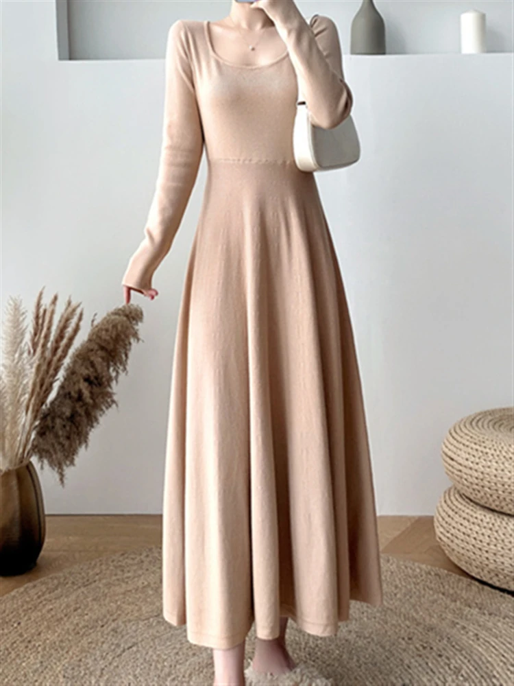 Autumn Elegant Sweater Dress Women Korean Vintage Thick Woman Clothing Winter Knitted Warm Solid Dresses Square Collar Vestido
Autumn Elegant Sweater Dress Women Korean Vintage Thick Woman Clothing Winter Knitted Warm Solid Dresses Square Collar Vestido