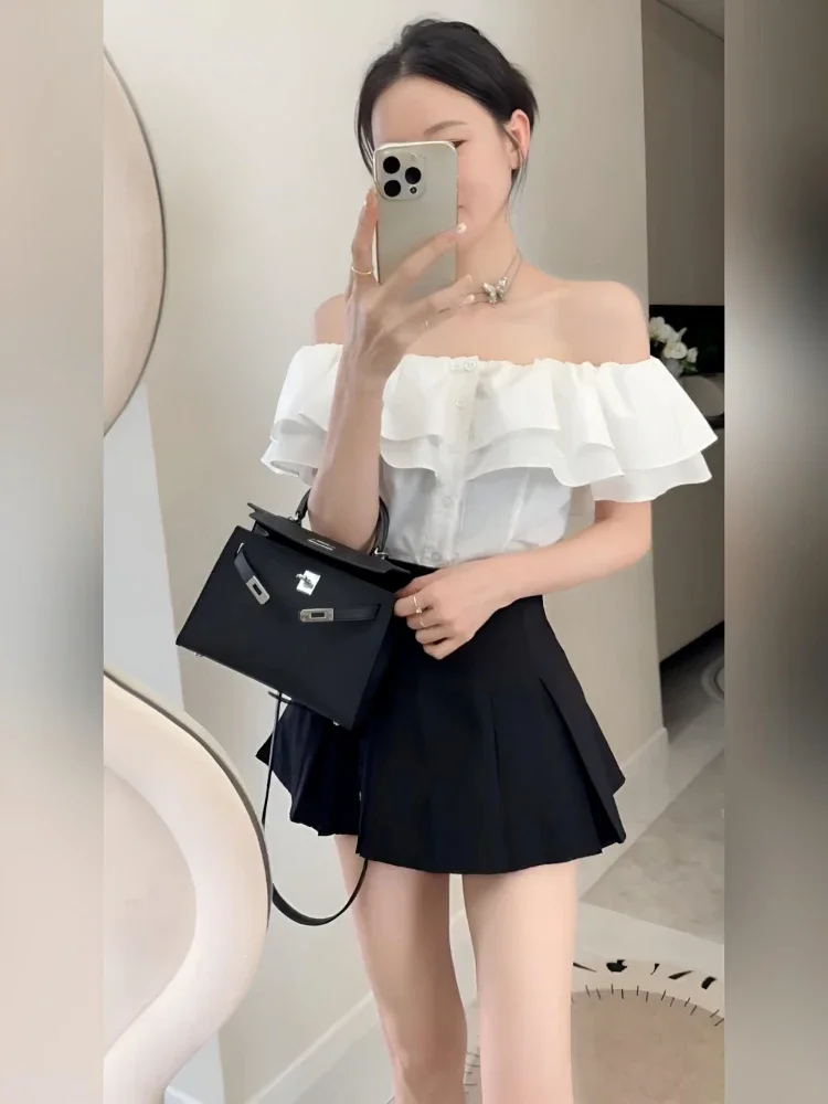 Ruffled Edges Female Outfits Office Promotion Full Summer Fashion 2025 Formal Occasion Clothing Sets Women's Two Skirt Piece Set 
Ruffled Edges Female Outfits Office Promotion Full Summer Fashion 2025 Formal Occasion Clothing Sets Women's Two Skirt Piece Set