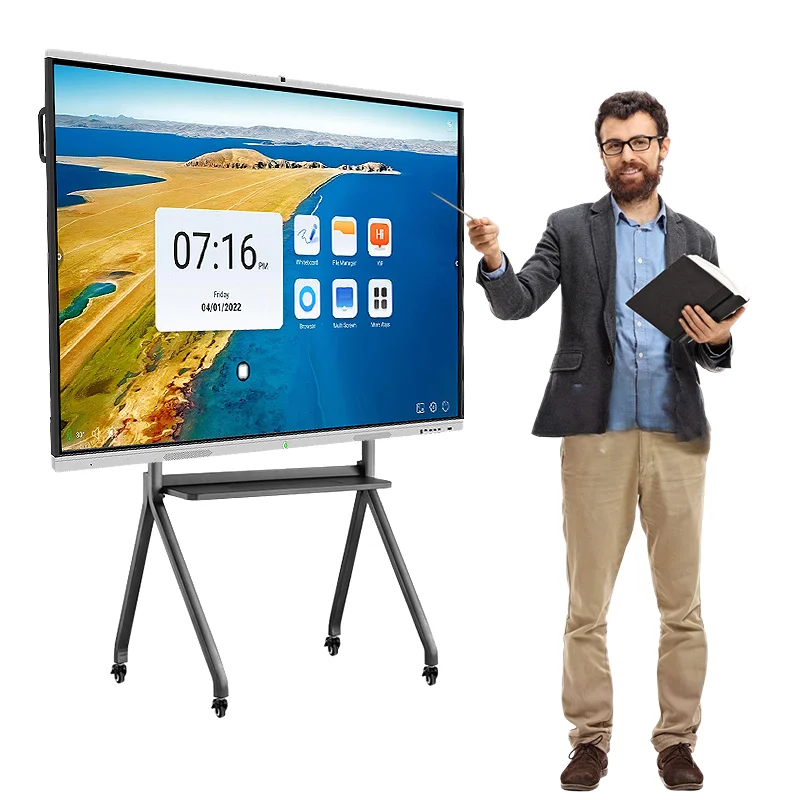 Factory Price 4K Android Interactive Whiteboard 65 Inch Smart LCD TV With Multi-language Software And Touch Screen