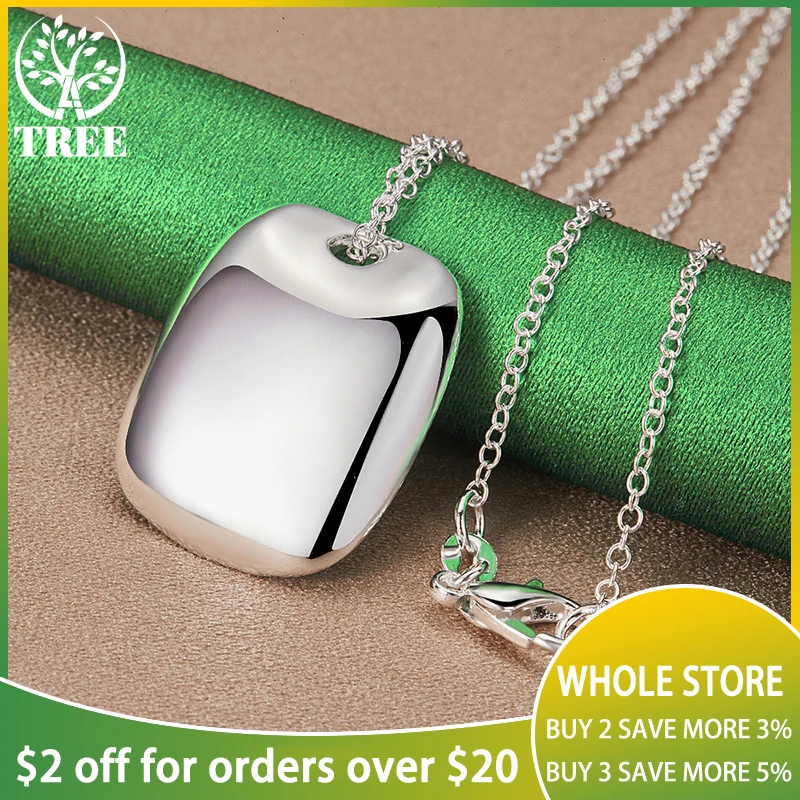 ALITREE 925 Sterling Silver Square Hang Tag Pendant Necklace For Women necklaces Fashion Party Birthday Wedding Jewelry Gifts
ALITREE 925 Sterling Silver Square Hang Tag Pendant Necklace For Women necklaces Fashion Party Birthday Wedding Jewelry Gifts