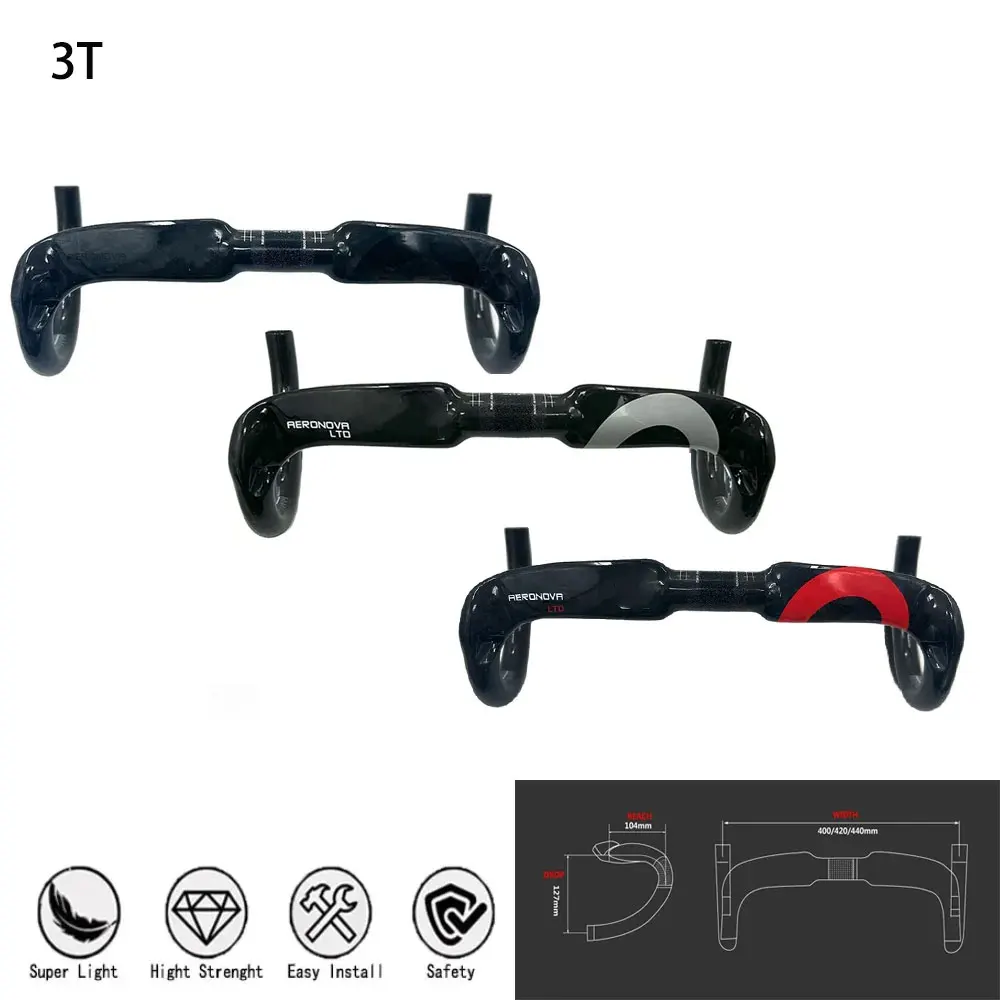 For top brand 3T Carbon Road Handlebar Matt/Gloss Black Top Carbon Fiber Road Handlebar 31.8*400/420/440mm
For top brand 3T Carbon Road Handlebar Matt/Gloss Black Top Carbon Fiber Road Handlebar 31.8*400/420/440mm
