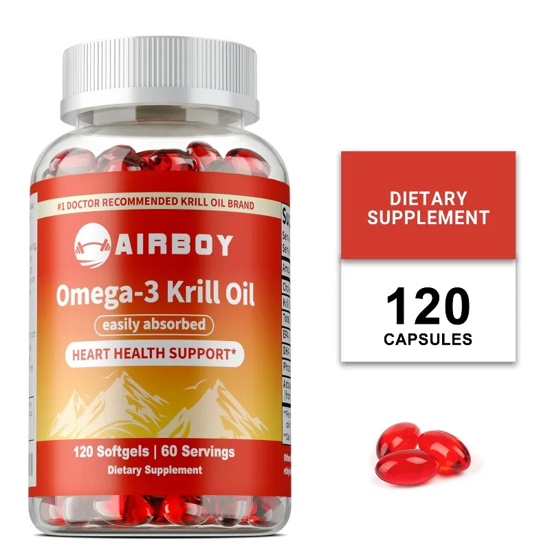 Omega-3 Krill Oil Capsules - EPA/DHA with Astaxanthin Supplement for Joint, Brain, Heart Health
Omega-3 Krill Oil Capsules - EPA/DHA with Astaxanthin Supplement for Joint, Brain, Heart Health