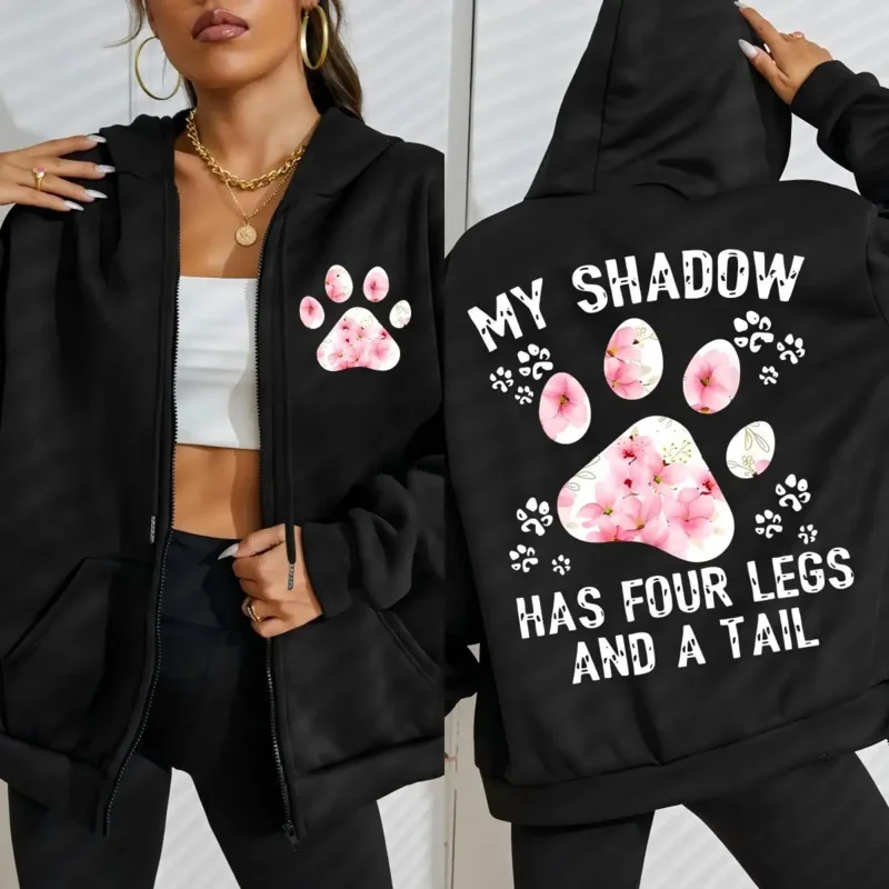 Flower Cat Feet My Shadow Has Four Legs And A Tail Print Zipper Hoody Woman Y2K Autumn Hoodies Loose Fleece Casual Sportswears
Flower Cat Feet My Shadow Has Four Legs And A Tail Print Zipper Hoody Woman Y2K Autumn Hoodies Loose Fleece Casual Sportswears