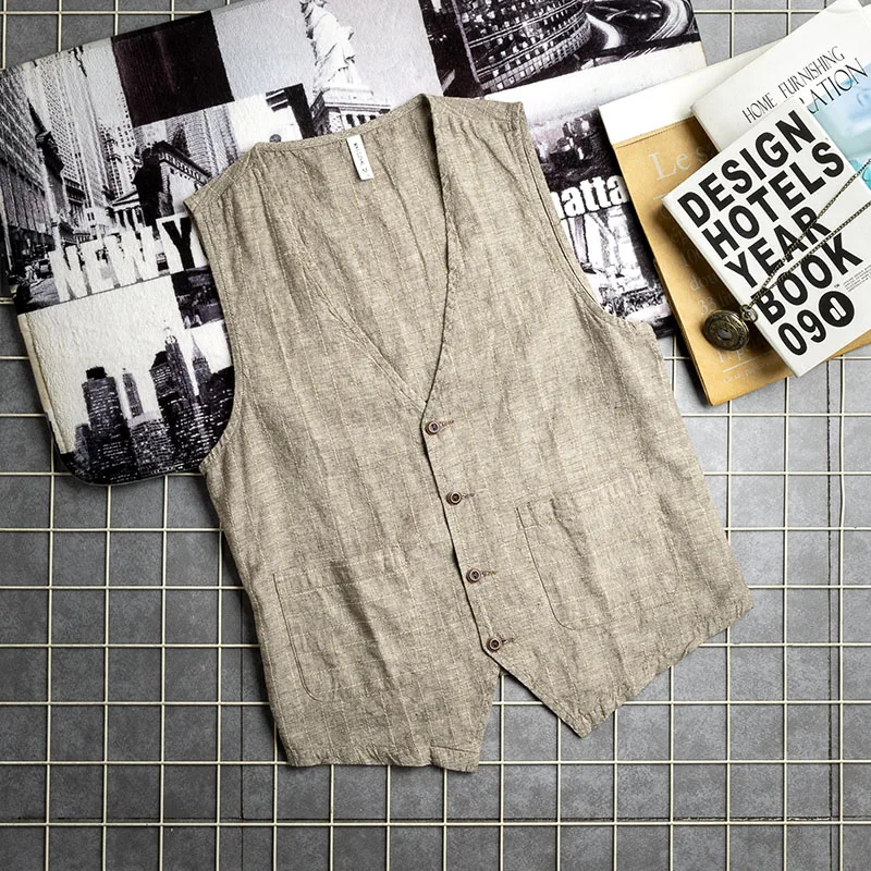 Ретро-жилет в японском стиле из льна в полоску для мужчин, летний тонкий жилет с наплечниками, свободный повседневный жилет из хлопка и льна, модный
Ретро-жилет в японском стиле из льна в полоску для мужчин, летний тонкий жилет с наплечниками, свободный повседневный жилет из хлопка и льна, модный