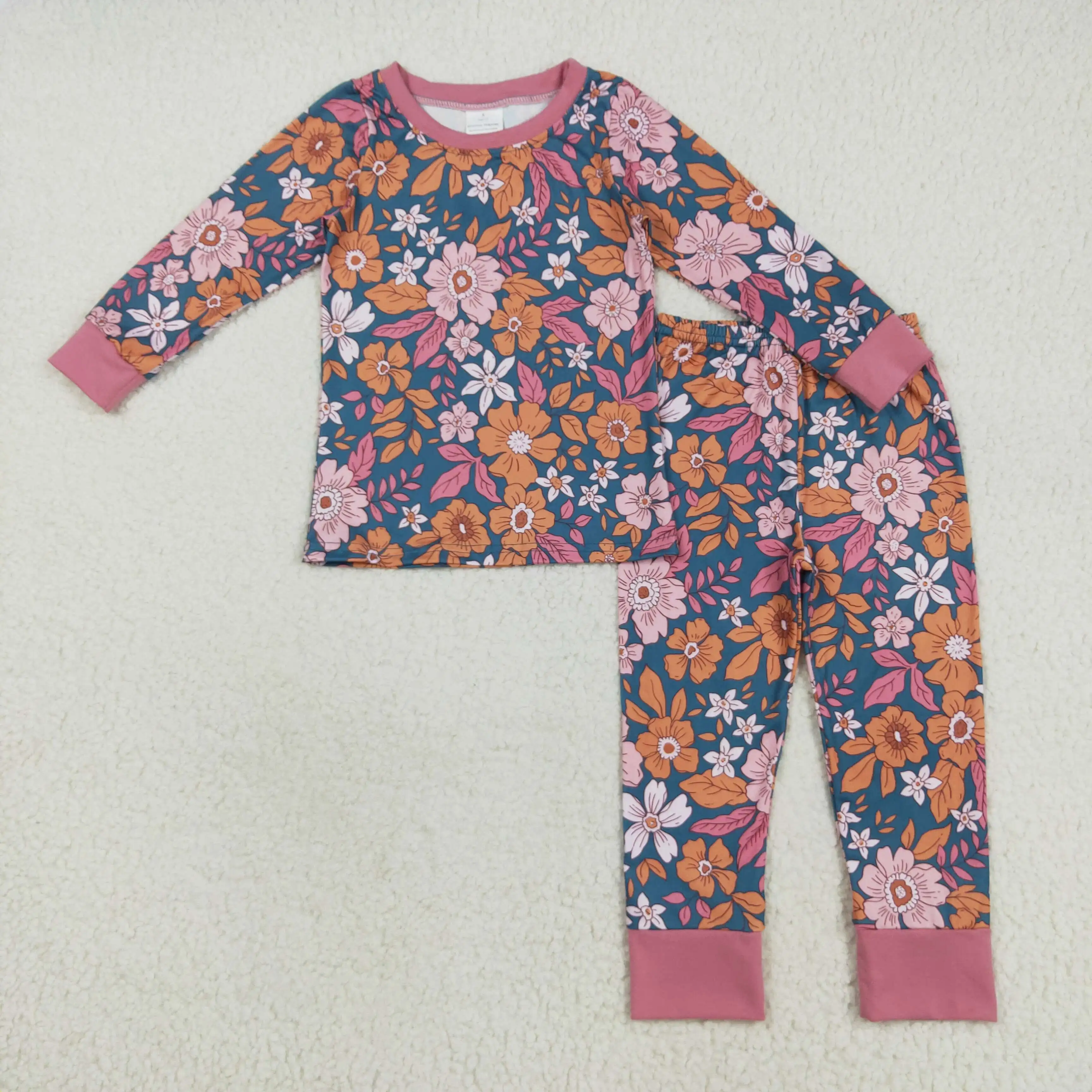 Winter Girls Clothing Wholesale Boutique Western Style Flower Leaf Pink Green Long Sleeve Long Pants Pajama Set
Winter Girls Clothing Wholesale Boutique Western Style Flower Leaf Pink Green Long Sleeve Long Pants Pajama Set