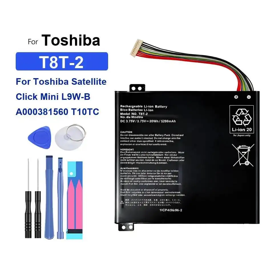 Надежный аккумулятор для ноутбука емкостью 5200 мАч для Toshiba Satellite Click Mini L9W-B A000381560 T10TC T8T-2
Надежный аккумулятор для ноутбука емкостью 5200 мАч для Toshiba Satellite Click Mini L9W-B A000381560 T10TC T8T-2