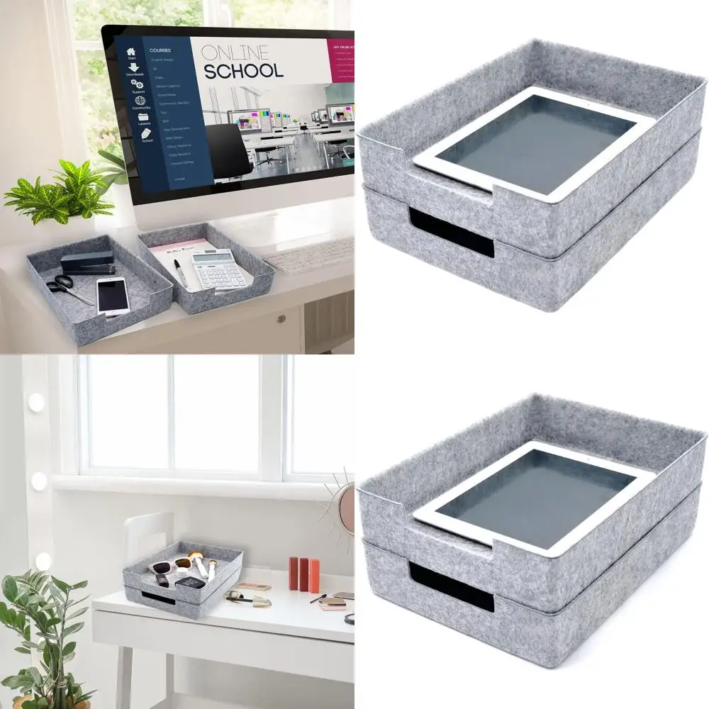 2-х предметный светло-серый фетровый органайзер для писем для стола, офиса и дома — прочное решение для хранения документов, бумаги и ма
2-х предметный светло-серый фетровый органайзер для писем для стола, офиса и дома — прочное решение для хранения документов, бумаги и ма