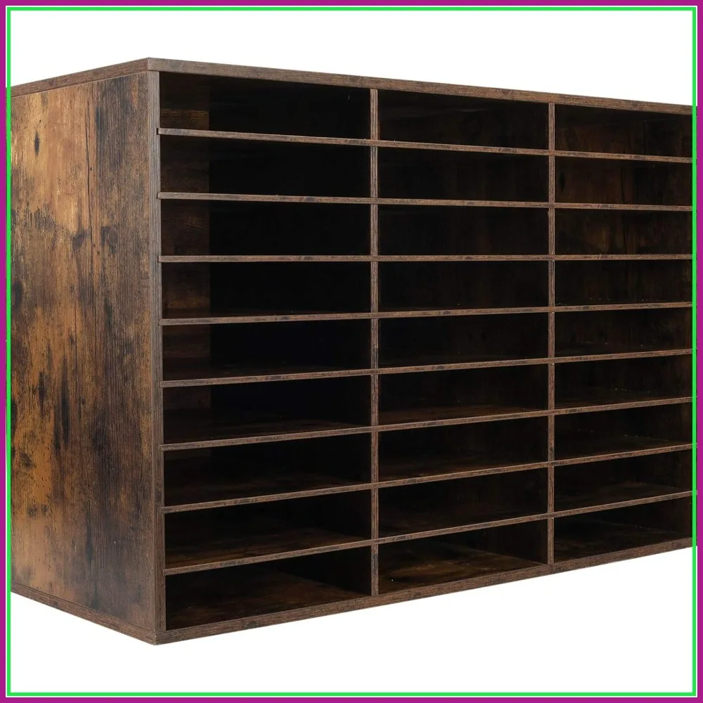 Wood Literature Organizer,27 Slots Hold 13500 Sheets A4 Papers,Wooden Desk File Storage with Adjustable Shelves, Mailbox Cubbies
Wood Literature Organizer,27 Slots Hold 13500 Sheets A4 Papers,Wooden Desk File Storage with Adjustable Shelves, Mailbox Cubbies