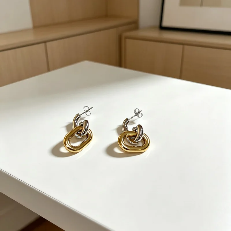 Women's Fashion Versatile Elegant Earrings Gold and Silver Two-Tone Earrings
Women's Fashion Versatile Elegant Earrings Gold and Silver Two-Tone Earrings