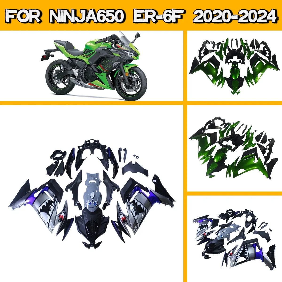 For 2020-2024 Kawasaki Ninja 650 ABS Injection Kit Body Work Fairings Easy Install 20-24 Ninja650 Fairing Kit
For 2020-2024 Kawasaki Ninja 650 ABS Injection Kit Body Work Fairings Easy Install 20-24 Ninja650 Fairing Kit