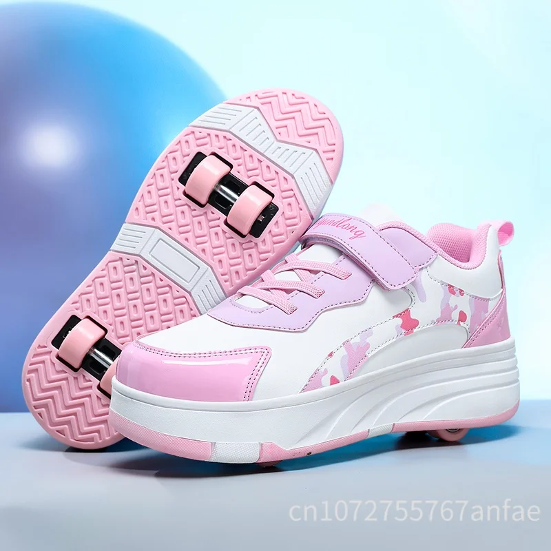 Children's Skateboard Shoes Walking Rolling Dual-Use Comfortable Wear-resistant Outdoor Roller Skating Sneakers Girls Casual Sho
Children's Skateboard Shoes Walking Rolling Dual-Use Comfortable Wear-resistant Outdoor Roller Skating Sneakers Girls Casual Sho