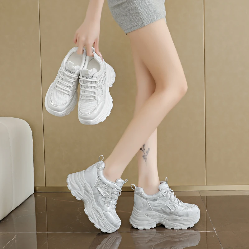 Ladies Mesh Platform Rhinestone Sneakers Height Boost Lace Up Non Slip Casual Walking Outdoor Street Comfort Daily Fashion Shoes
Ladies Mesh Platform Rhinestone Sneakers Height Boost Lace Up Non Slip Casual Walking Outdoor Street Comfort Daily Fashion Shoes