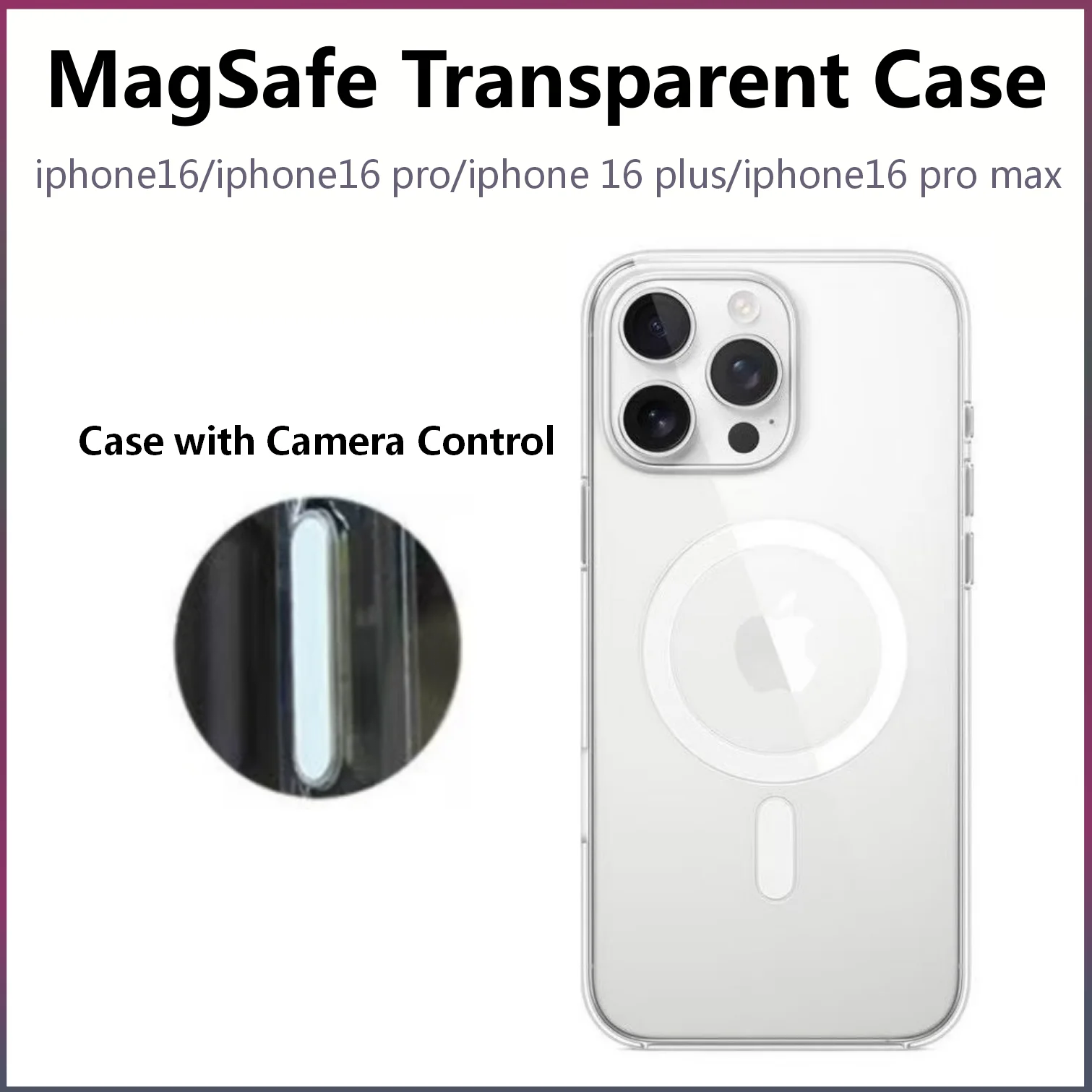 For Apple Transparent Case with Camera Button Wireless Charging Apple Animation Case Magsafe For IPhone 16 Pro/Max 16 Plus
For Apple Transparent Case with Camera Button Wireless Charging Apple Animation Case Magsafe For IPhone 16 Pro/Max 16 Plus